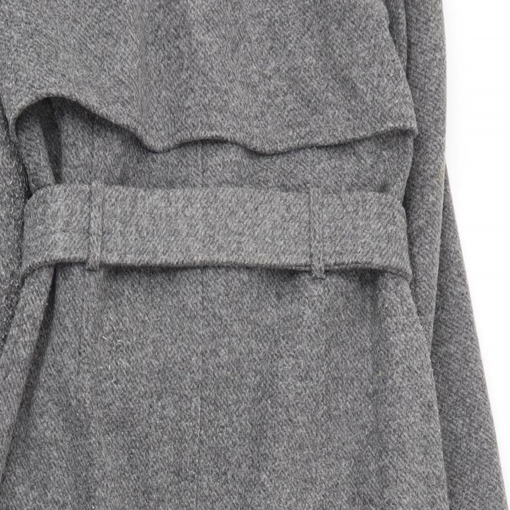 Warehouse Womens Grey   Overcoat Coat Size 14  Button