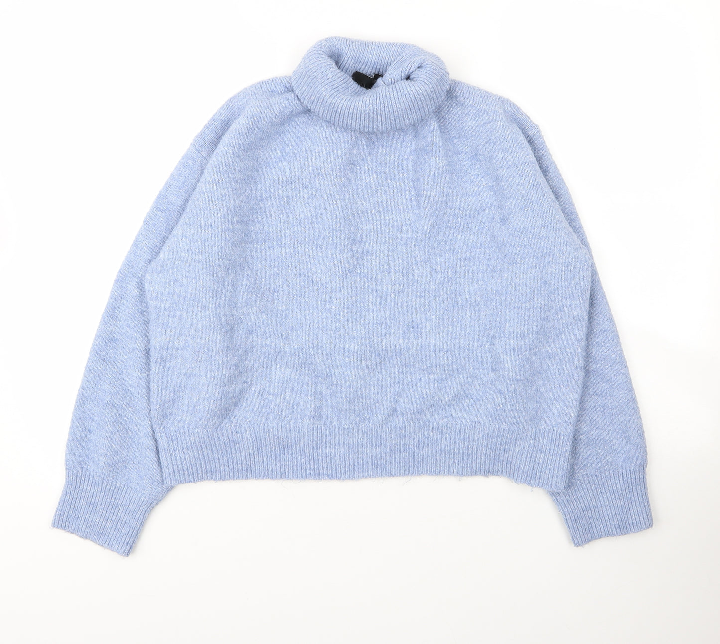 New Look Womens Blue Roll Neck  Acrylic Pullover Jumper Size M