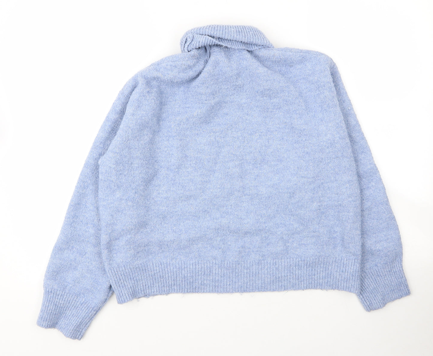 New Look Womens Blue Roll Neck  Acrylic Pullover Jumper Size M