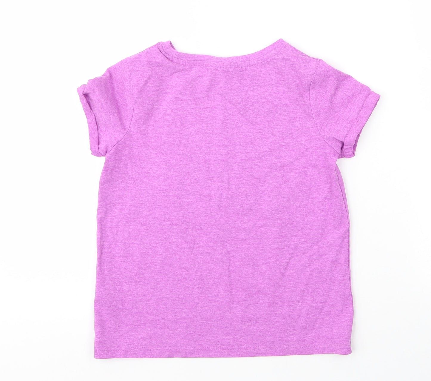 NEXT Girls Purple  Cotton Basic T-Shirt Size 7 Years Round Neck  - Watermelon