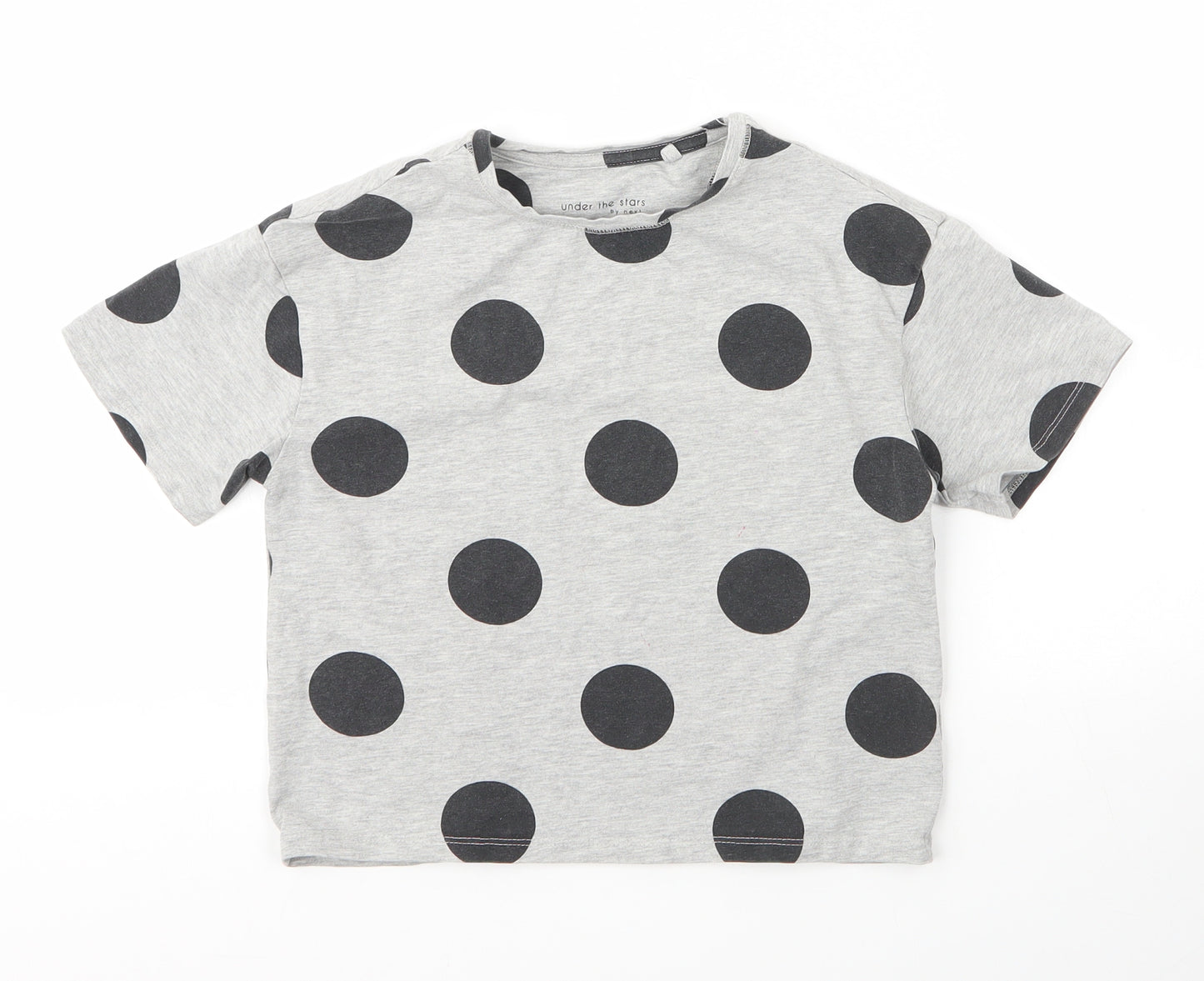 NEXT Girls Grey Polka Dot Cotton Capri Pyjama Set Size 7 Years