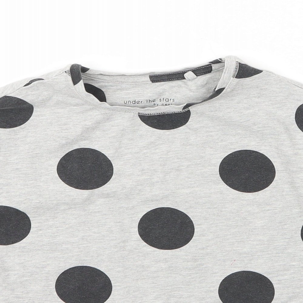 NEXT Girls Grey Polka Dot Cotton Capri Pyjama Set Size 7 Years