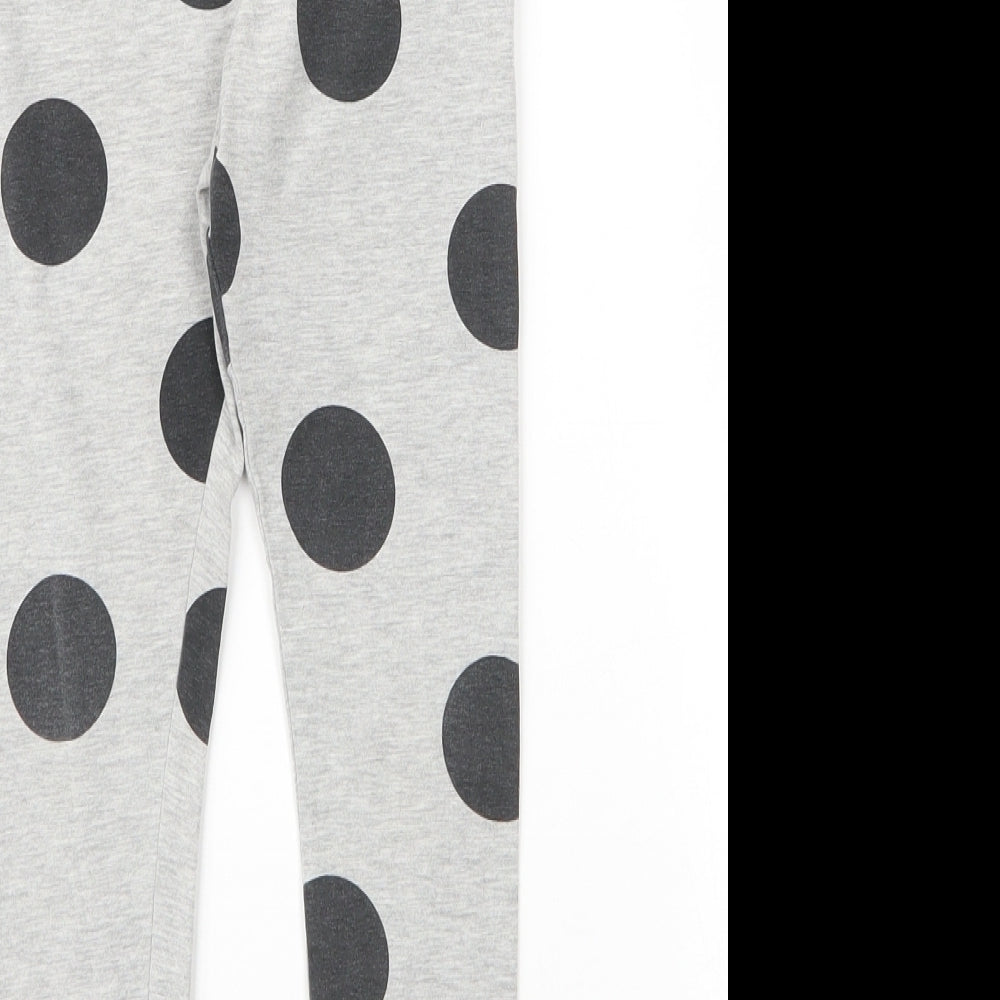 NEXT Girls Grey Polka Dot Cotton Capri Pyjama Set Size 7 Years