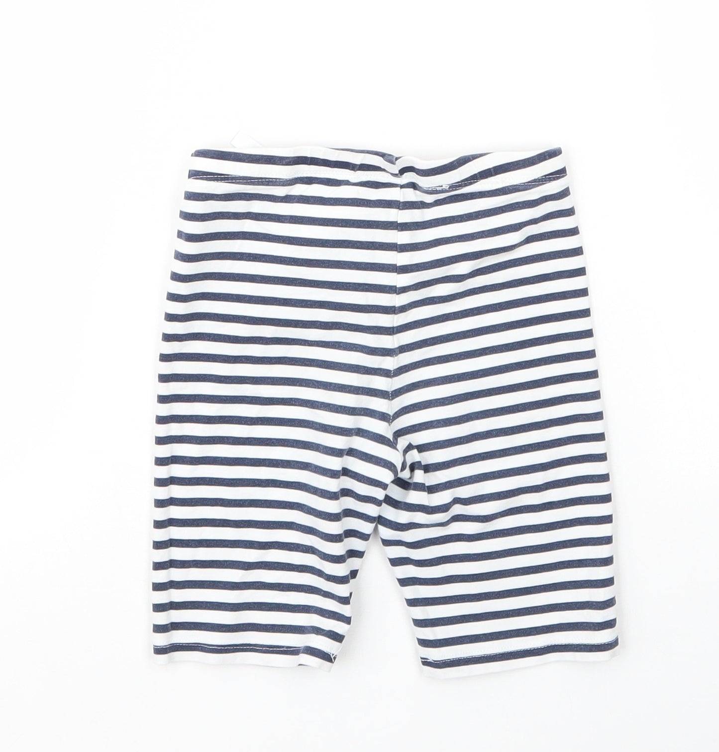 H&M Girls Blue Striped Cotton Compression Shorts Size 7 Years  Regular