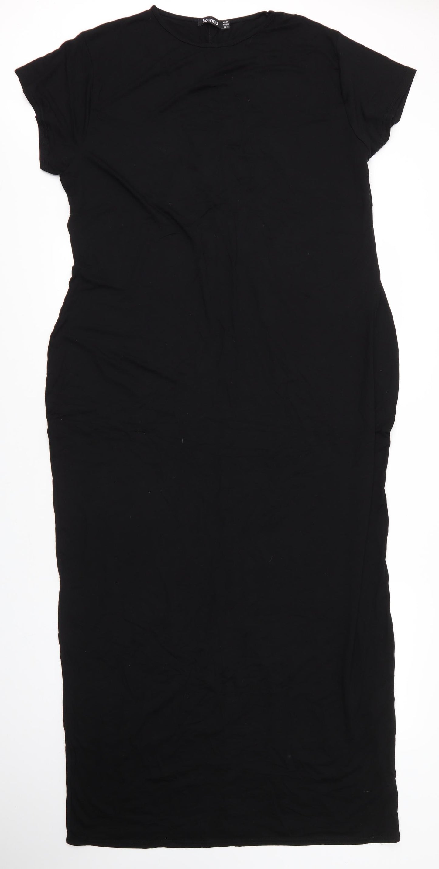 Boohoo Womens Black  Viscose Maxi  Size 28  Roll Neck