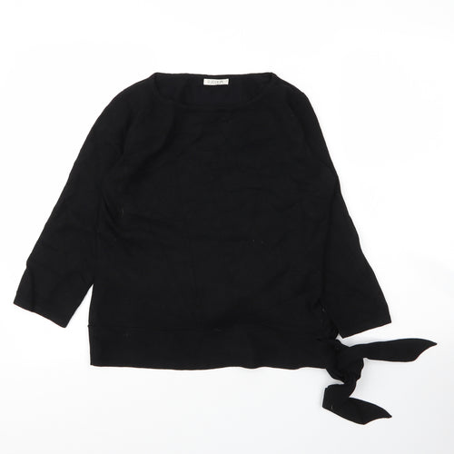Platinum Womens Black Round Neck  Viscose Pullover Jumper Size M