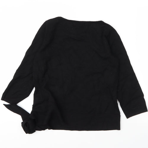 Platinum Womens Black Round Neck  Viscose Pullover Jumper Size M