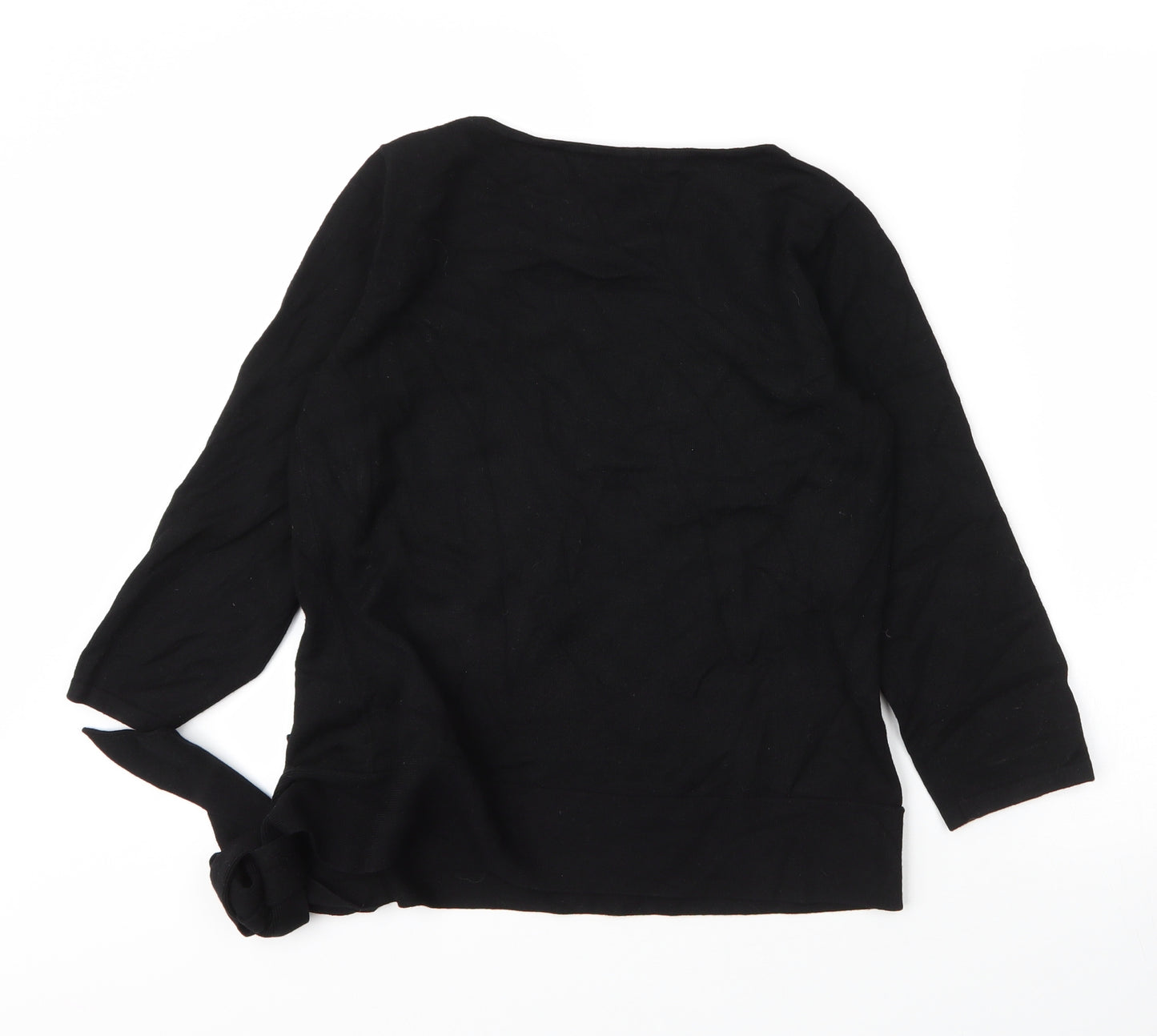 Platinum Womens Black Round Neck  Viscose Pullover Jumper Size M