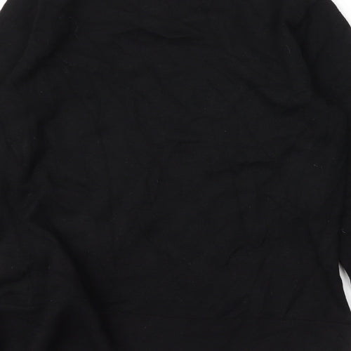 Platinum Womens Black Round Neck  Viscose Pullover Jumper Size M