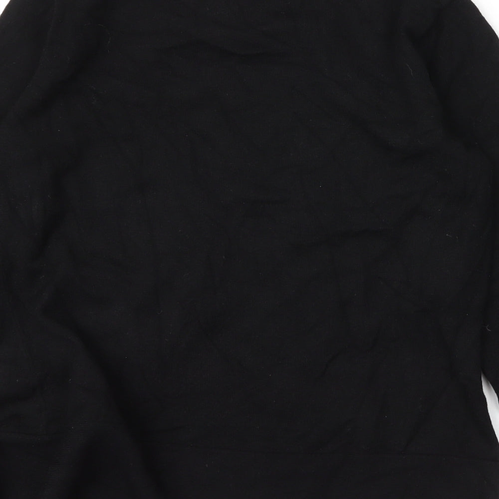 Platinum Womens Black Round Neck  Viscose Pullover Jumper Size M