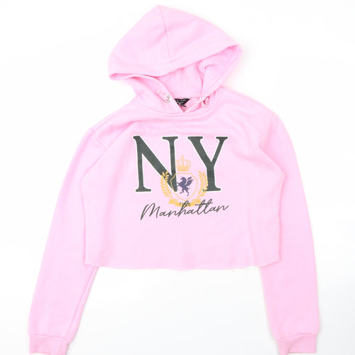 New Look Girls Pink  Cotton Pullover Hoodie Size 14 Years