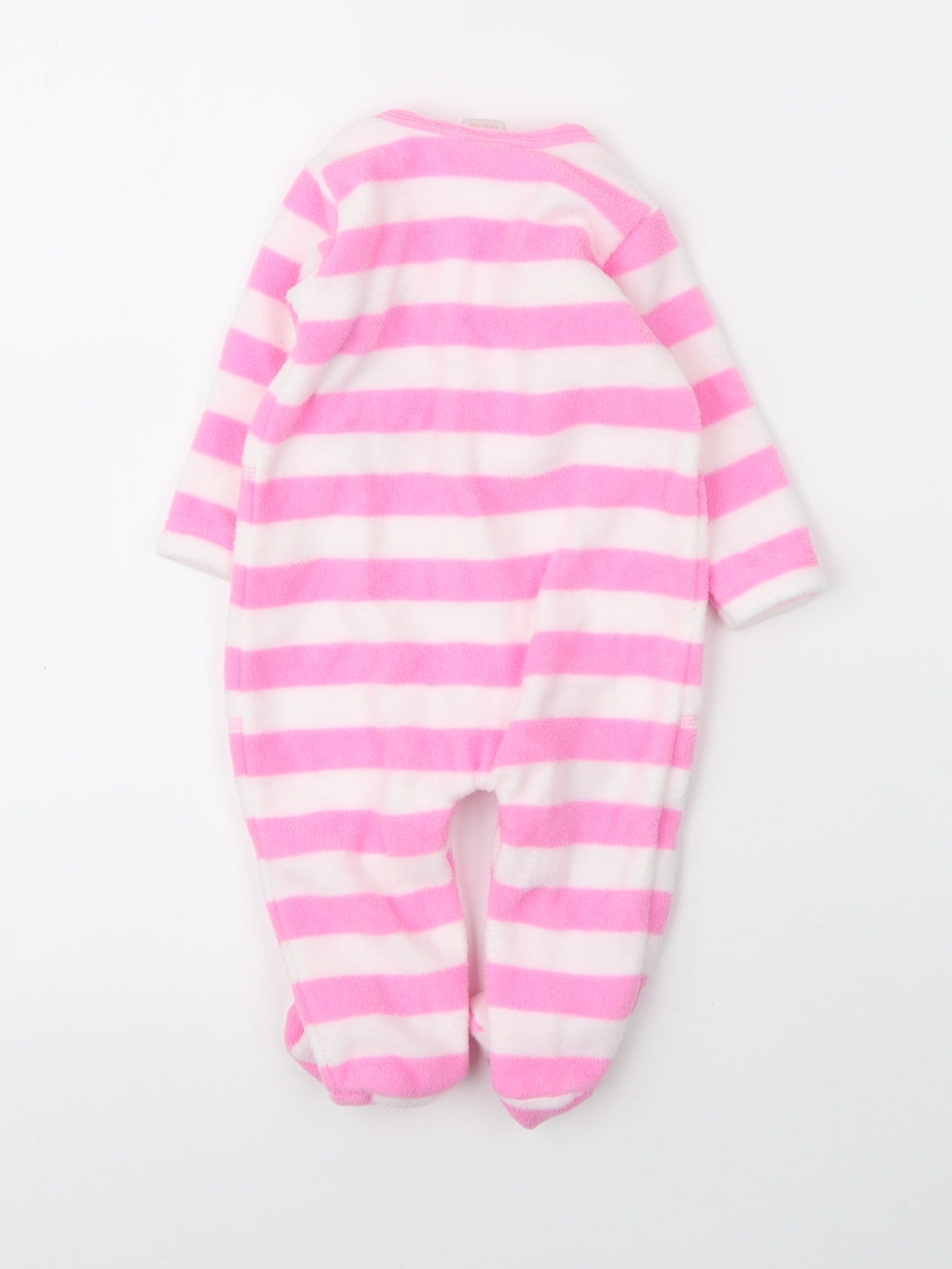 Preworn Girls Pink Striped Polyester Babygrow One-Piece Size 0-3 Months  Snap
