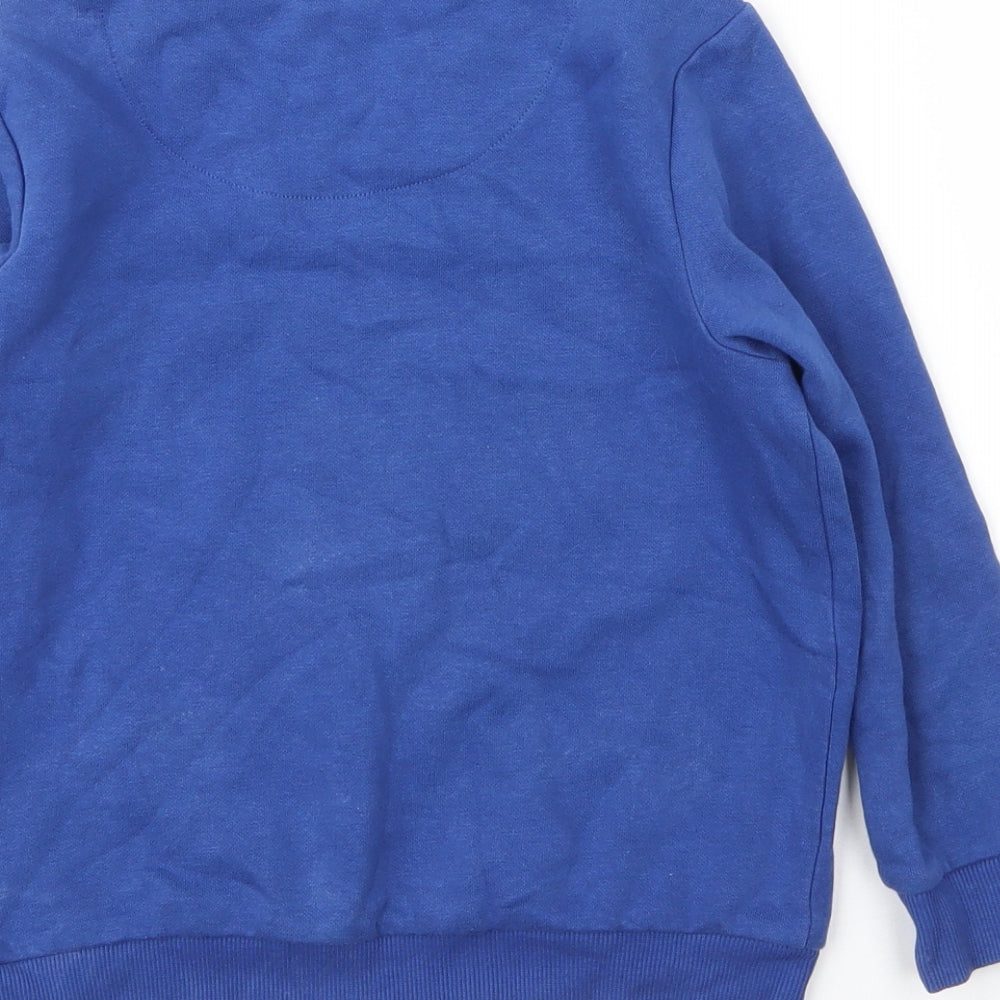 F&F Boys Blue Round Neck  Cotton Pullover Jumper Size 7 Years   - Dinosaur