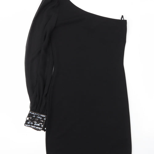 Jane Norman Womens Black  Cotton Sheath  Size 6  Off the Shoulder