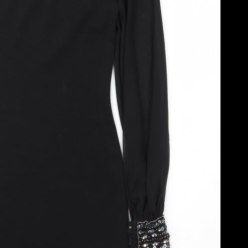 Jane Norman Womens Black  Cotton Sheath  Size 6  Off the Shoulder