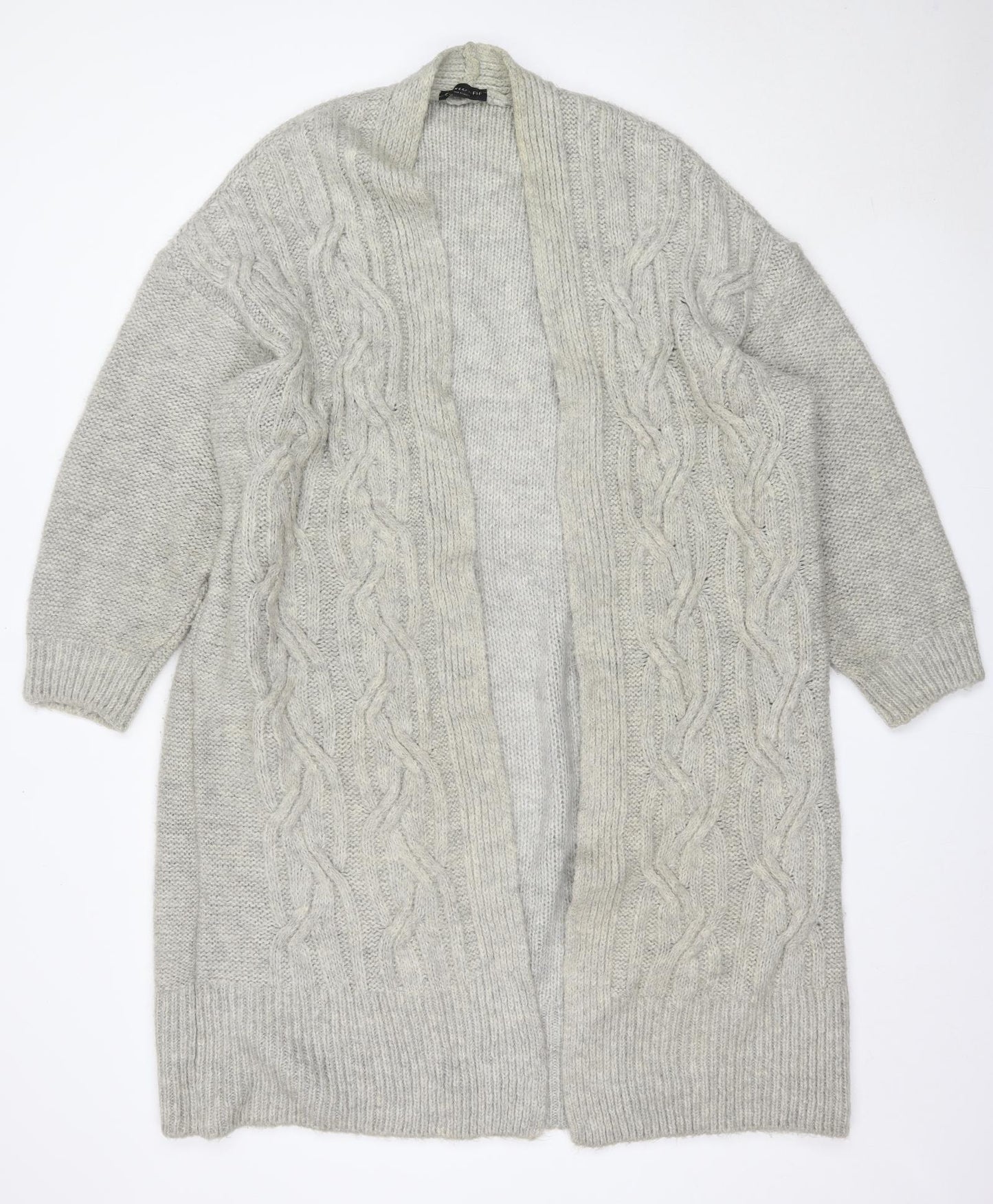 F&F Womens Grey Round Neck  Acrylic Cardigan Jumper Size 22