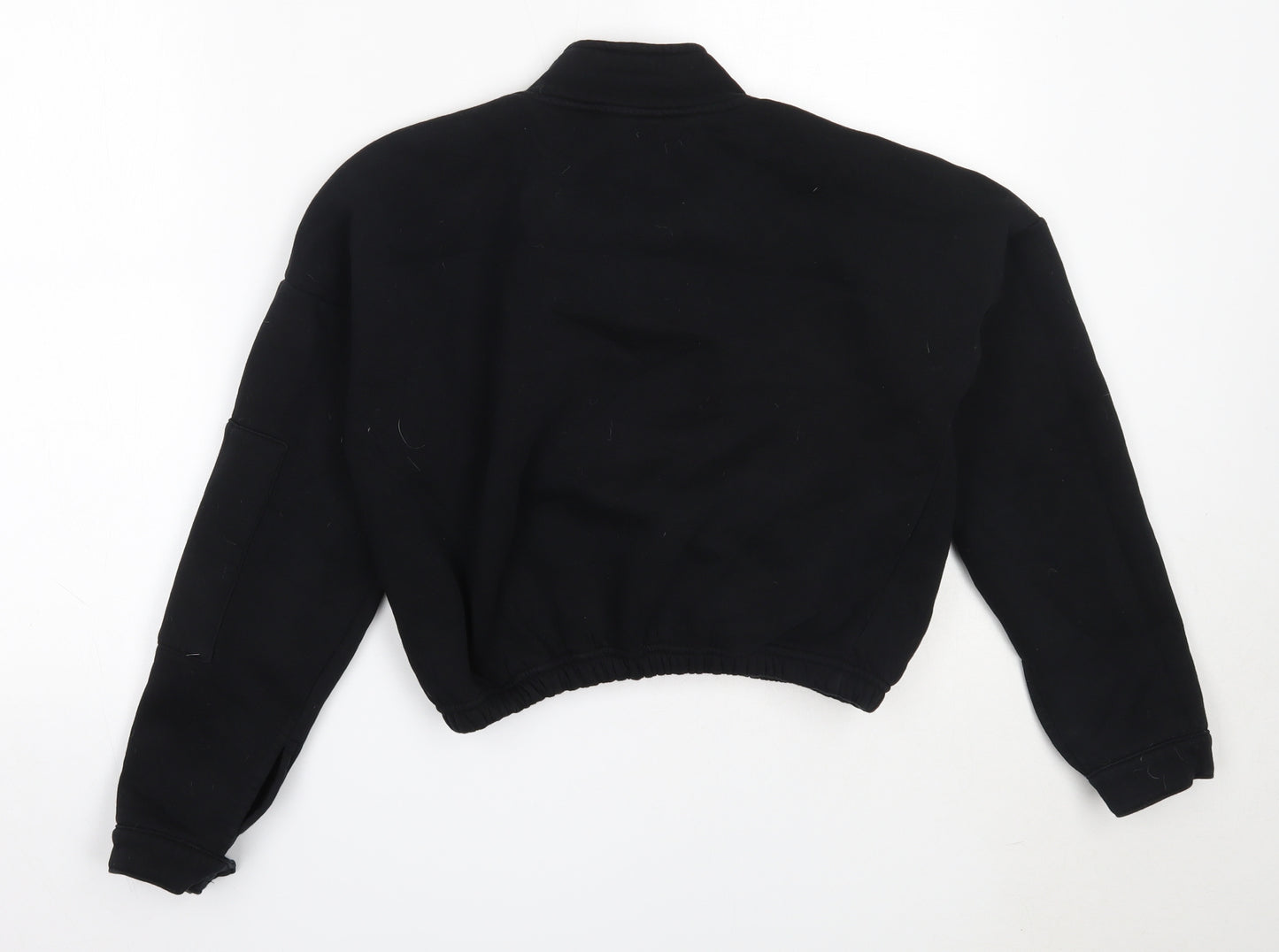 Select Womens Black  Cotton Henley Sweatshirt Size M