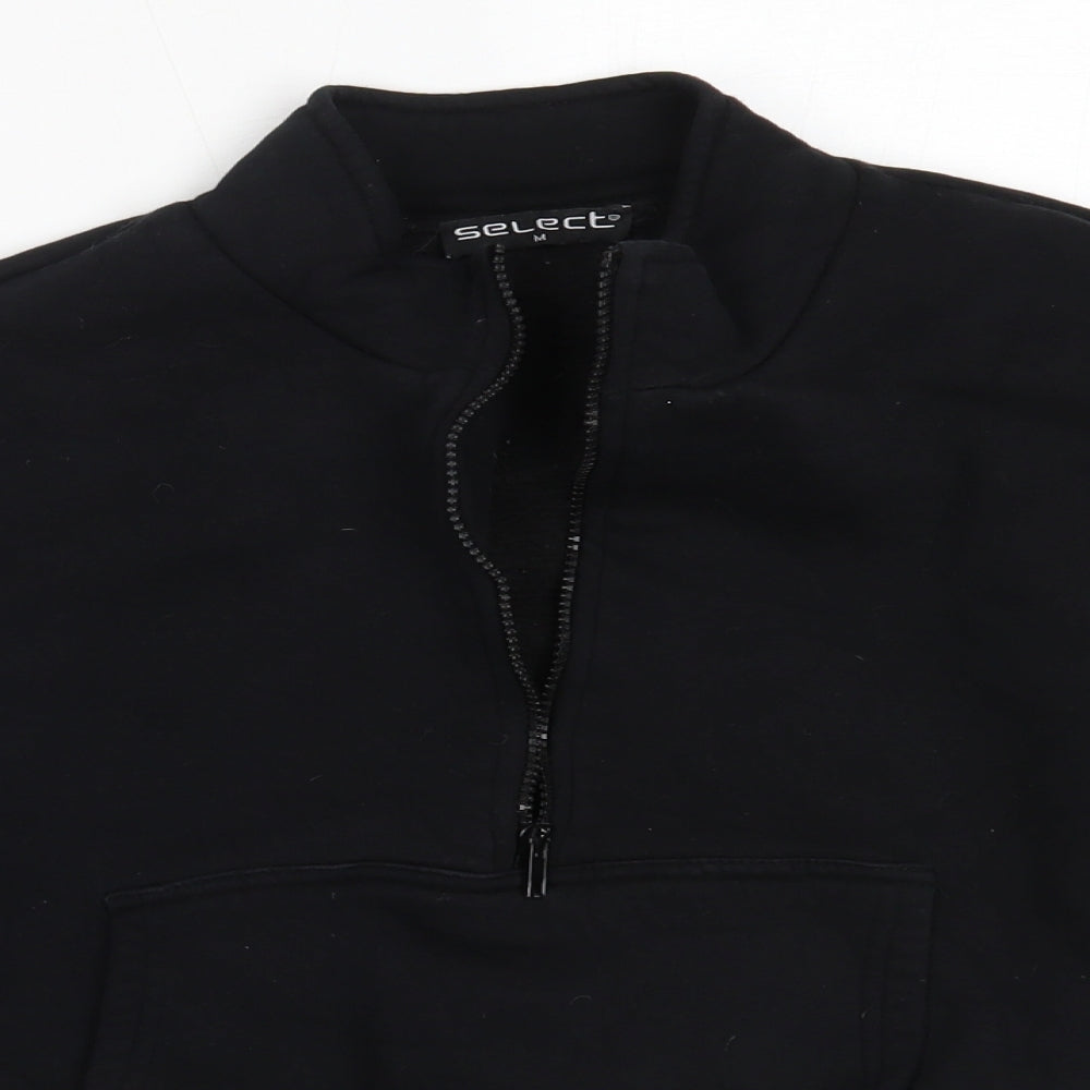 Select Womens Black  Cotton Henley Sweatshirt Size M
