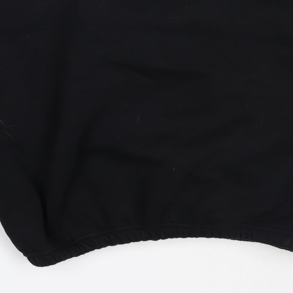 Select Womens Black  Cotton Henley Sweatshirt Size M