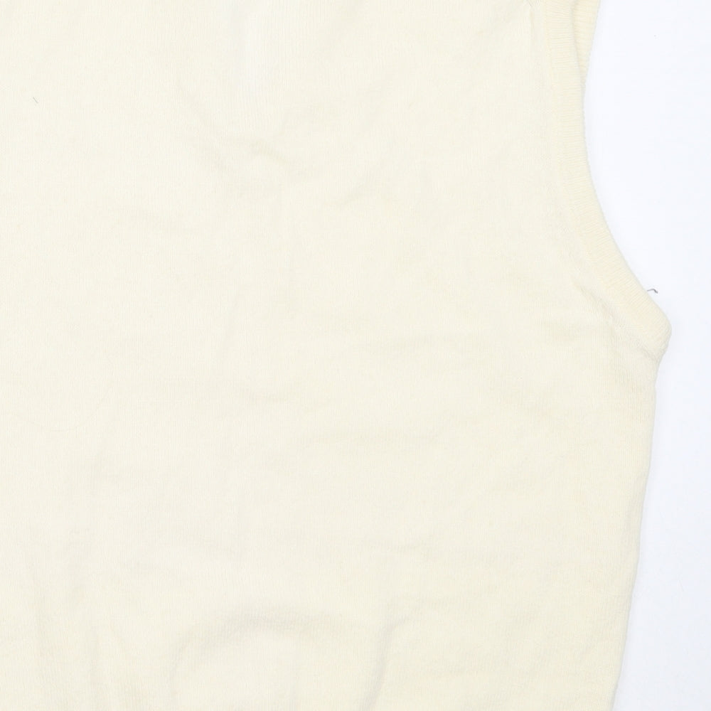 Ashworth Mens Ivory V-Neck  Wool Vest Jumper Size XL