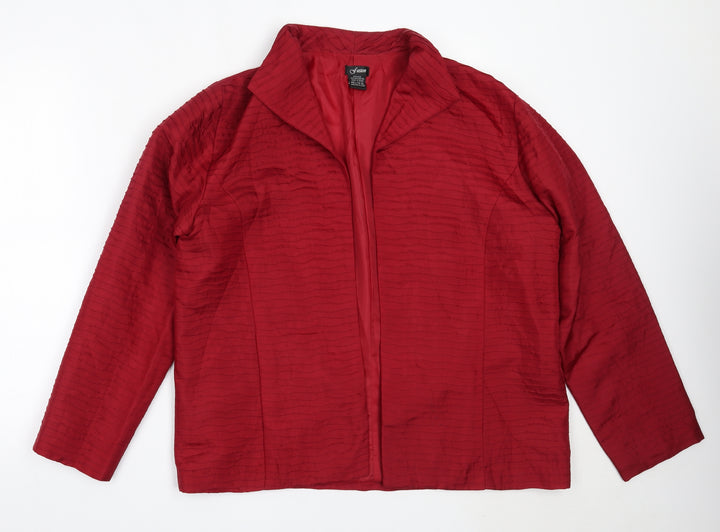 Fusion Womens Red Jacket Blazer Size L