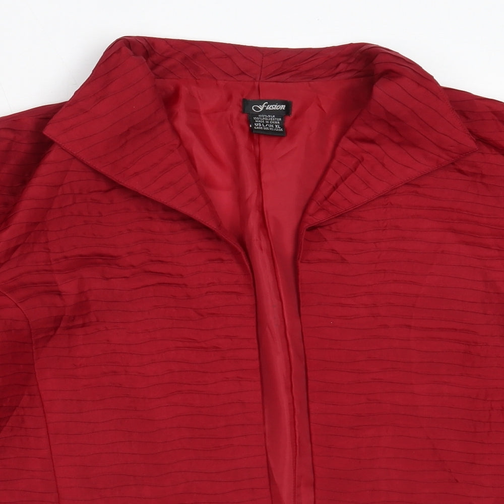 Fusion Womens Red   Jacket Blazer Size L