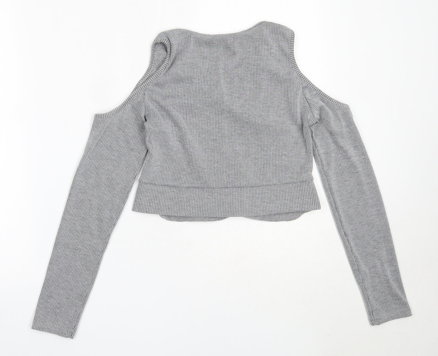 Miss Selfridge Womens Grey Round Neck  Polyester Pullover Jumper Size 14