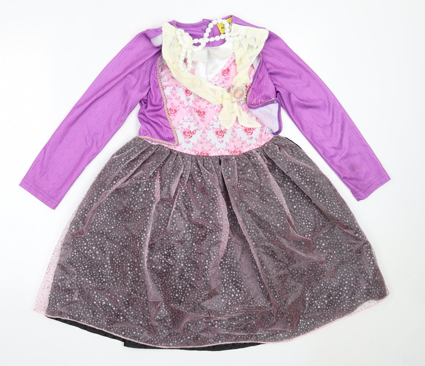 George Girls Purple  Polyester Tutu Dress  Size 7-8 Years  Round Neck  - fancy dress
