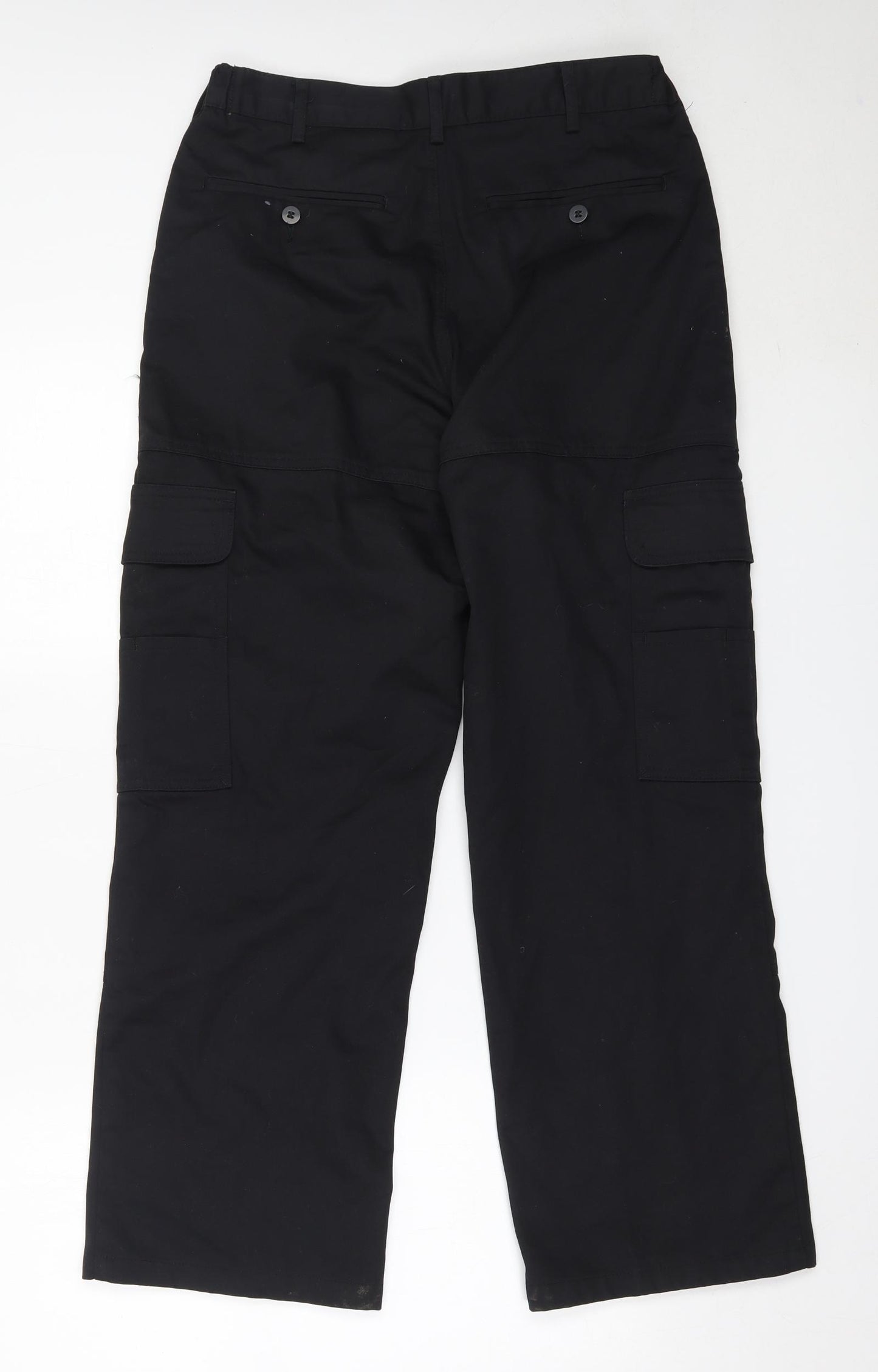 Preworn Mens Black  Polyester Cargo Trousers Size 30 in L29 in Regular