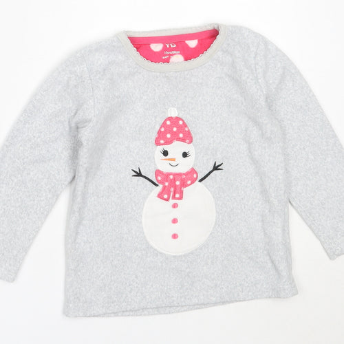 Young Dimension Girls Grey Solid Polyester Top Pyjama Top Size 2-3 Years