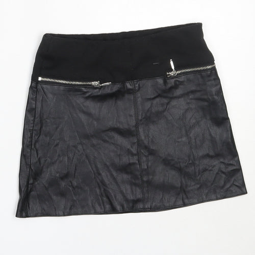 River Island Girls Black  Polyester Mini Skirt Size 6 Years  Regular