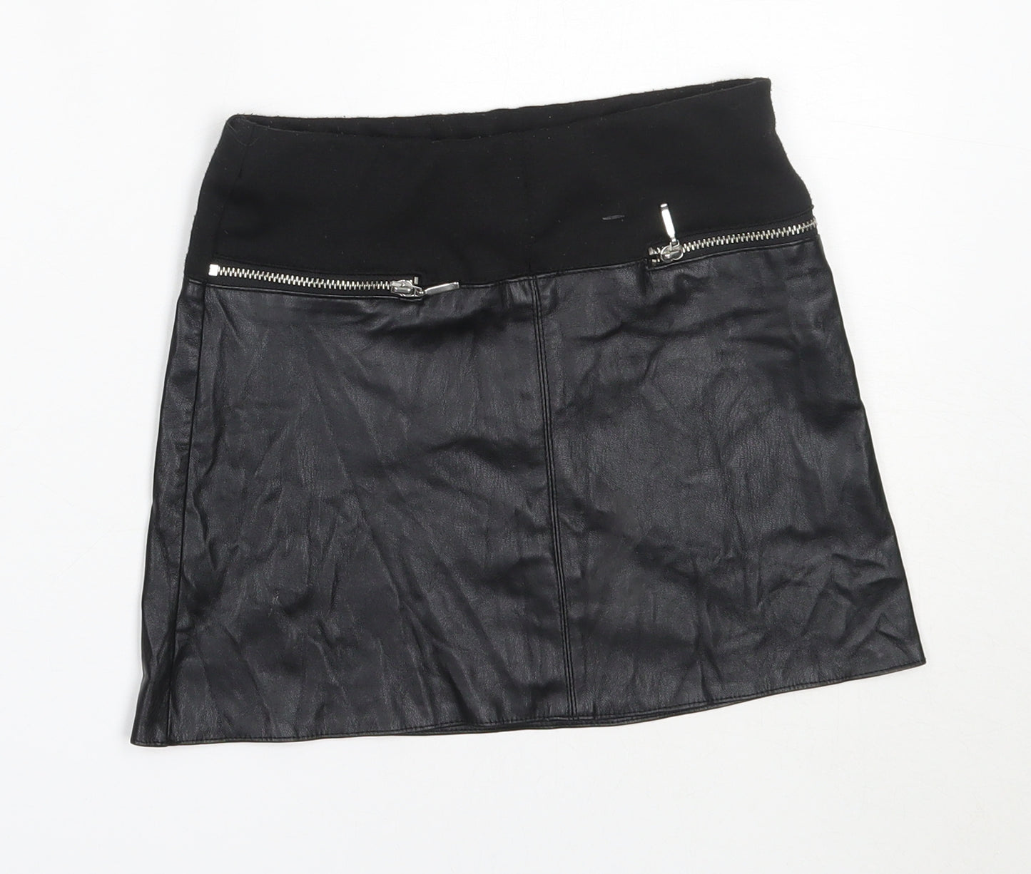River Island Girls Black  Polyester Mini Skirt Size 6 Years  Regular