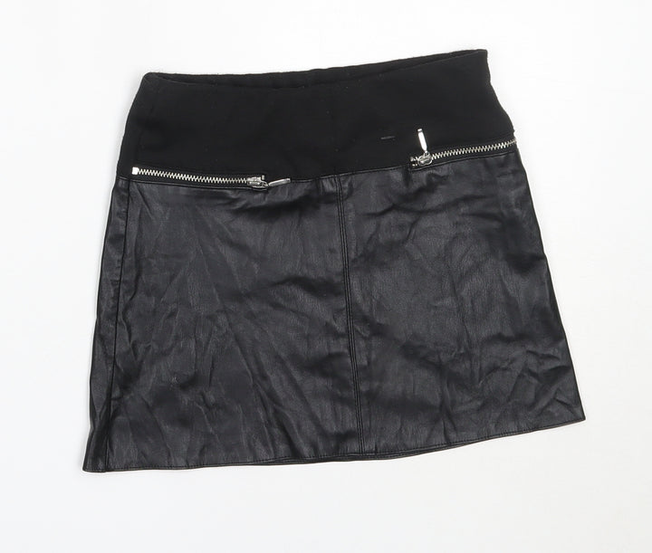 River Island Girls Black  Polyester Mini Skirt Size 6 Years  Regular