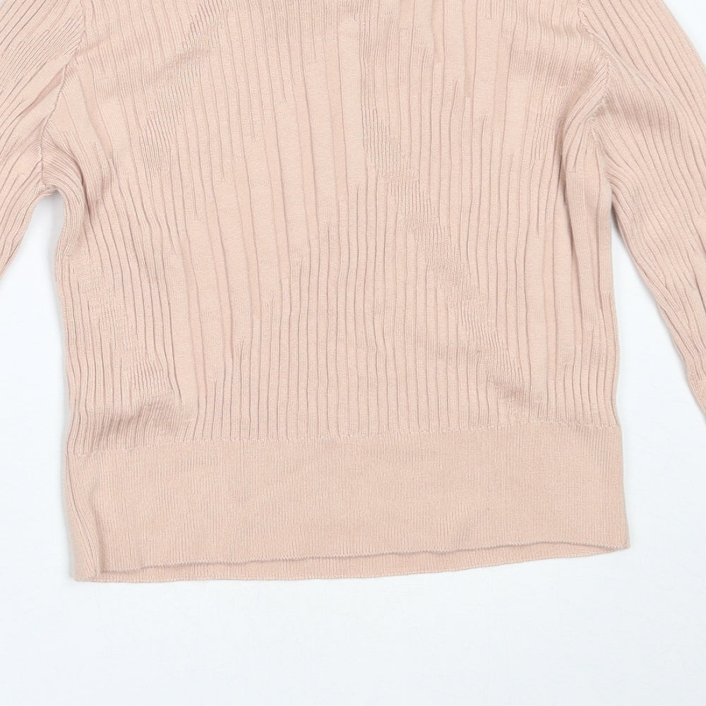 Topshop Womens Pink Round Neck  Viscose Pullover Jumper Size 12