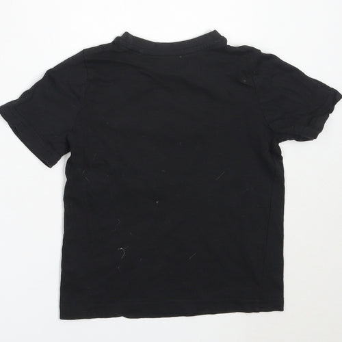 TU Boys Black  Cotton Basic T-Shirt Size 4 Years Round Neck