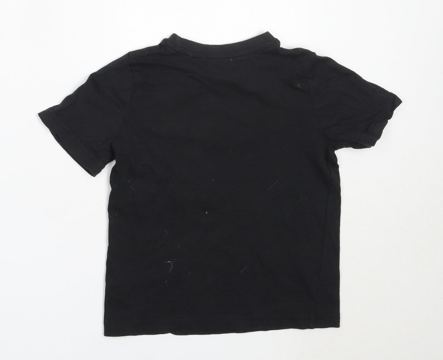 TU Boys Black  Cotton Basic T-Shirt Size 4 Years Round Neck