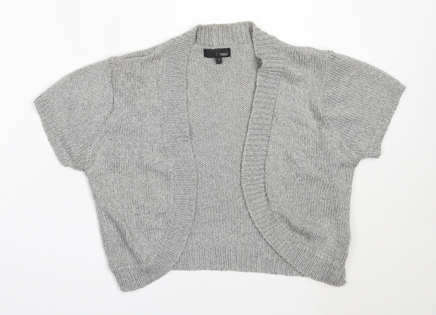NEXT Womens Grey Round Neck  Viscose Cardigan Jumper Size 14