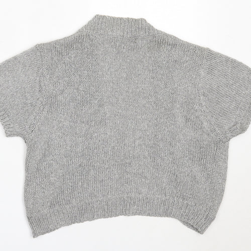 NEXT Womens Grey Round Neck  Viscose Cardigan Jumper Size 14
