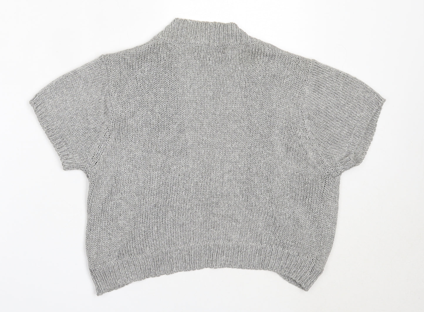 NEXT Womens Grey Round Neck  Viscose Cardigan Jumper Size 14