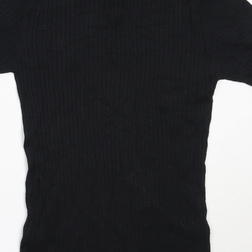 Boohoo Mens Black  Viscose  Polo Size S Collared