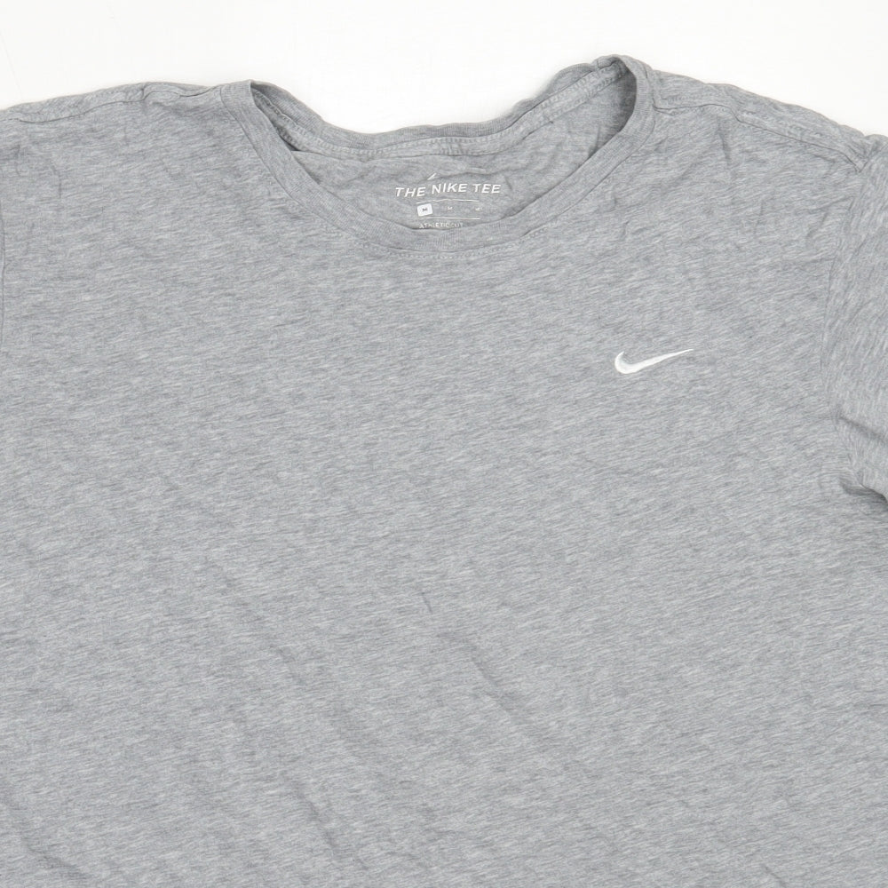 Nike Mens Grey  Cotton  T-Shirt Size M Round Neck