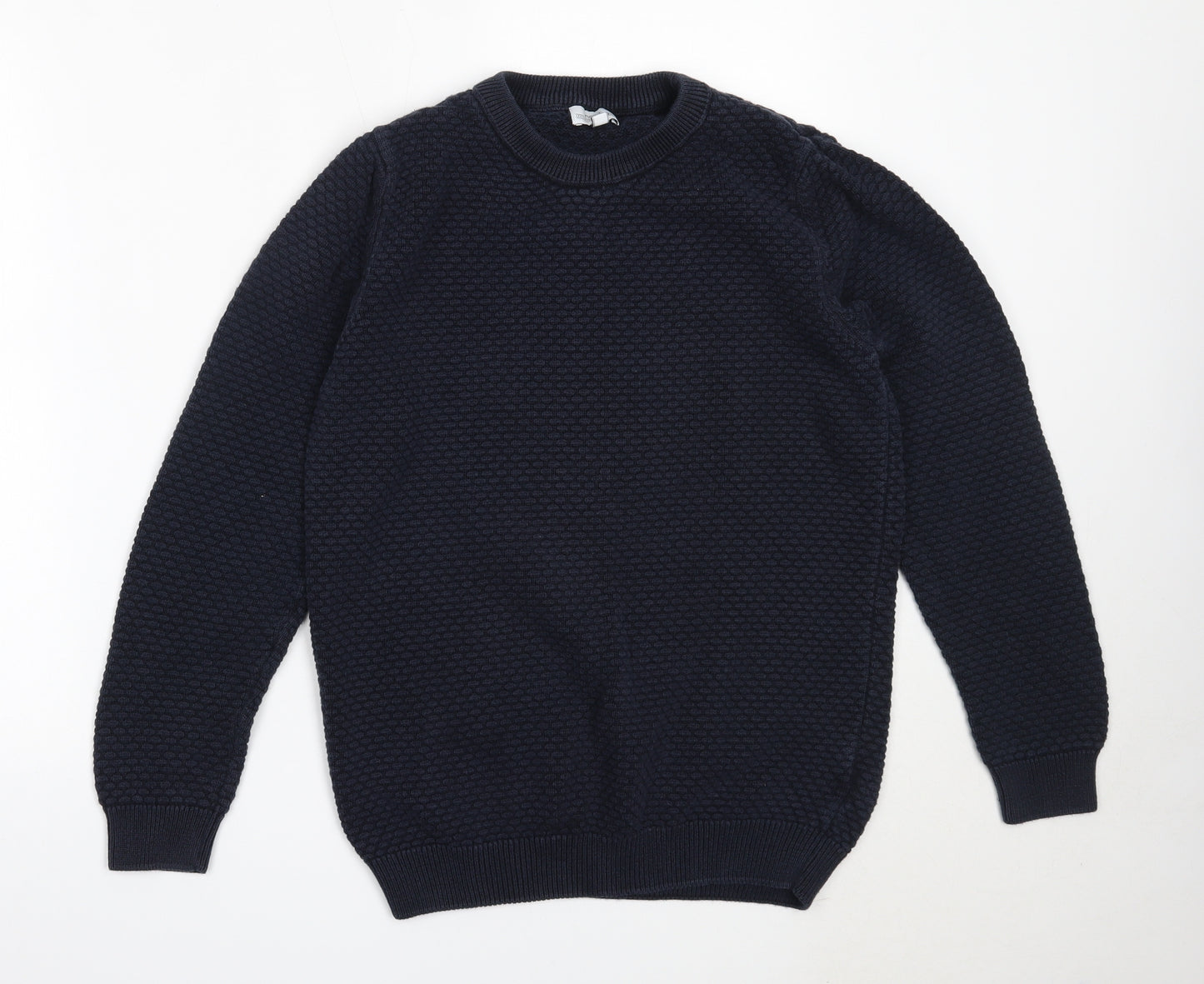 NEXT Mens Blue Round Neck  Cotton Pullover Jumper Size M