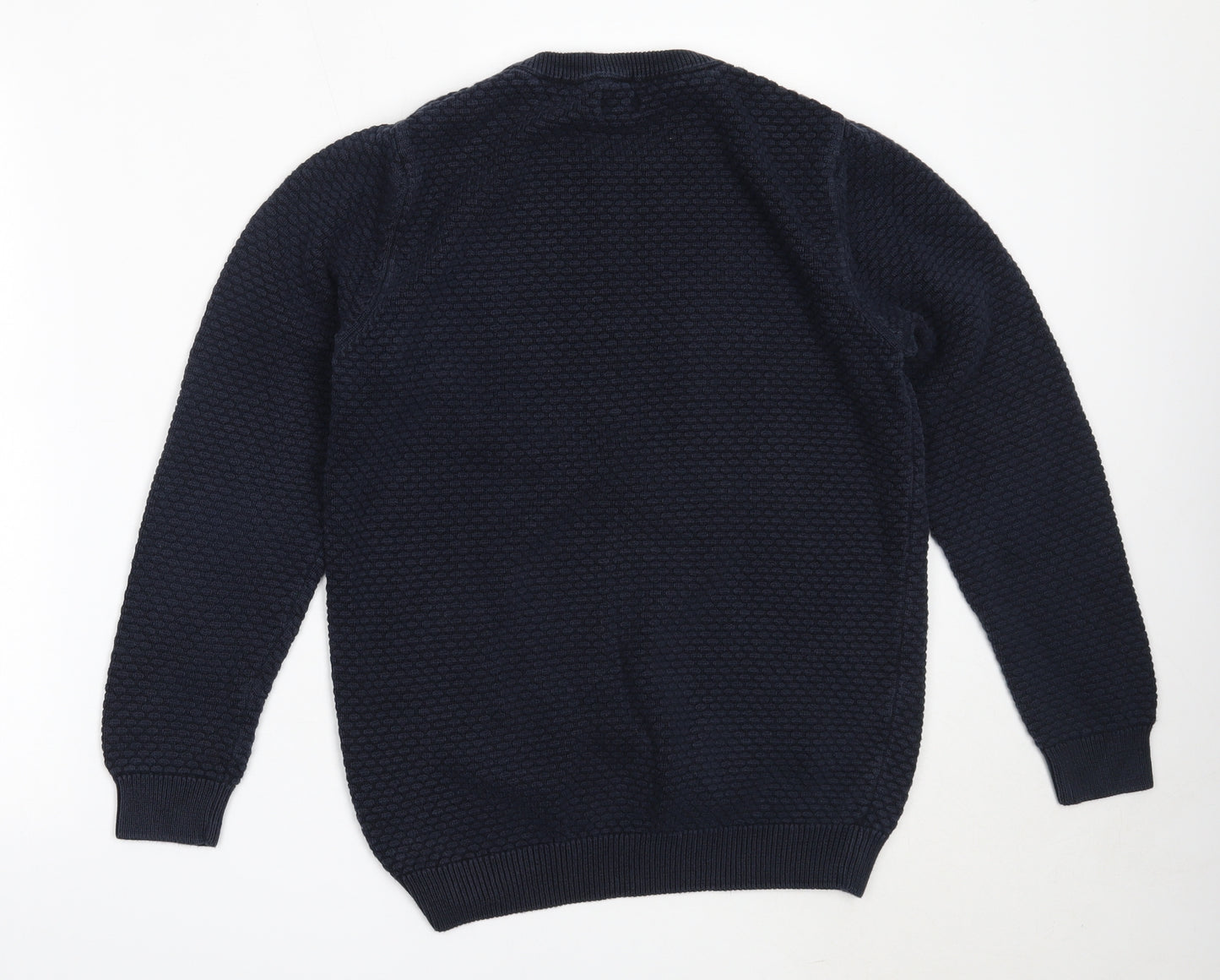 NEXT Mens Blue Round Neck  Cotton Pullover Jumper Size M