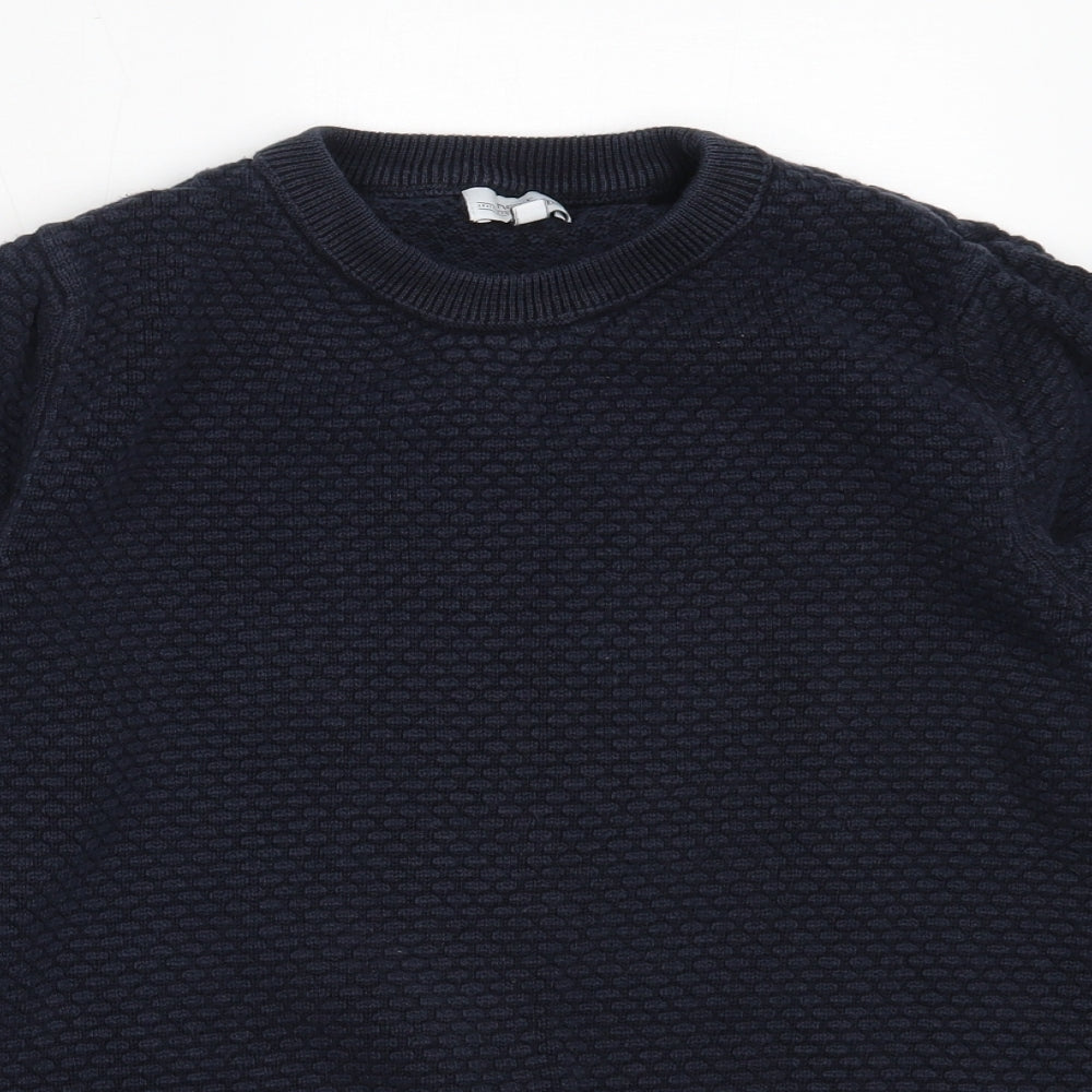 NEXT Mens Blue Round Neck  Cotton Pullover Jumper Size M