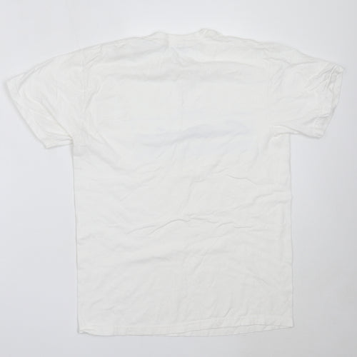 Topman Mens White  Cotton  T-Shirt Size S Round Neck