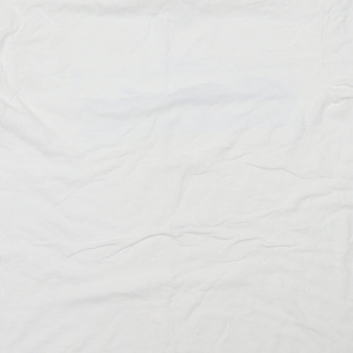 Topman Mens White  Cotton  T-Shirt Size S Round Neck