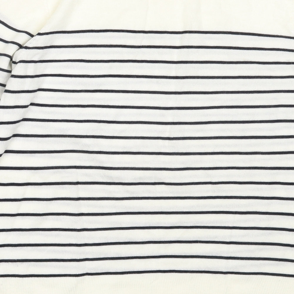 Atmosphere Womens Ivory Round Neck Striped Acrylic Pullover Jumper Size 14