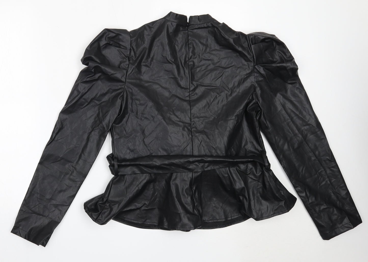 SheIn Womens Black  Polyester Basic Blouse Size L Round Neck