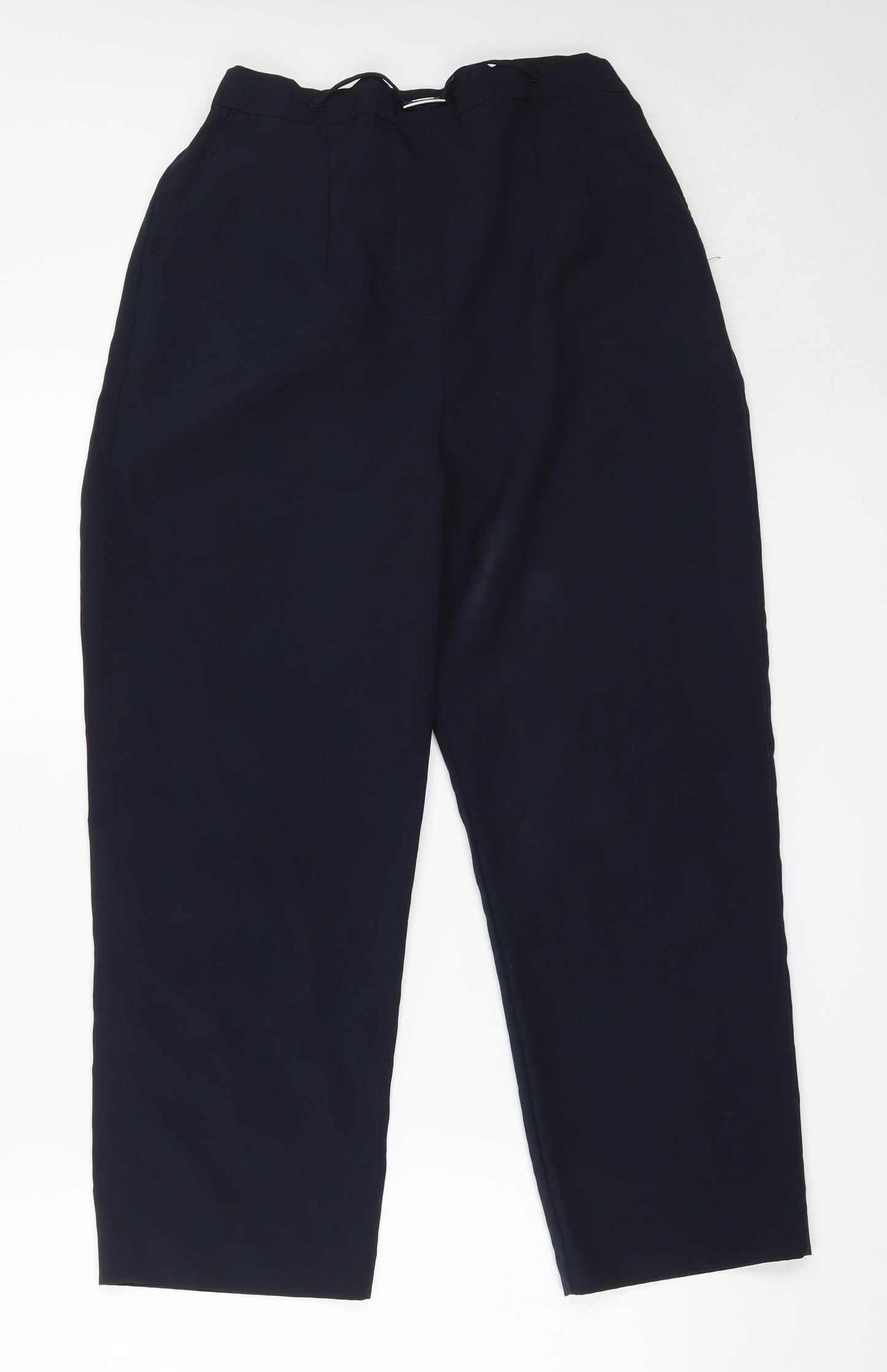Sarah Hamilton Womens Blue  Polyester Trousers  Size 14 L24.5 in Regular