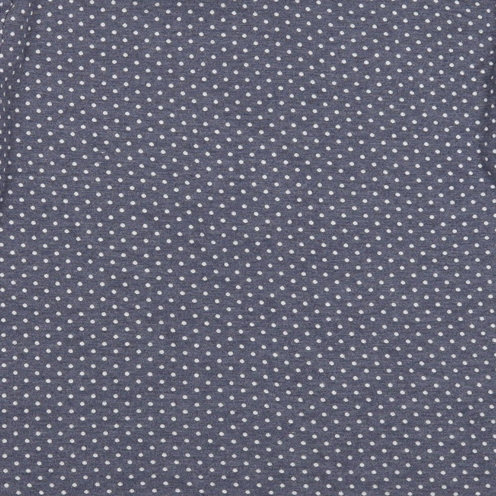COUNTRY ROSE Womens Blue Round Neck Polka Dot Polyester Pullover Jumper Size L